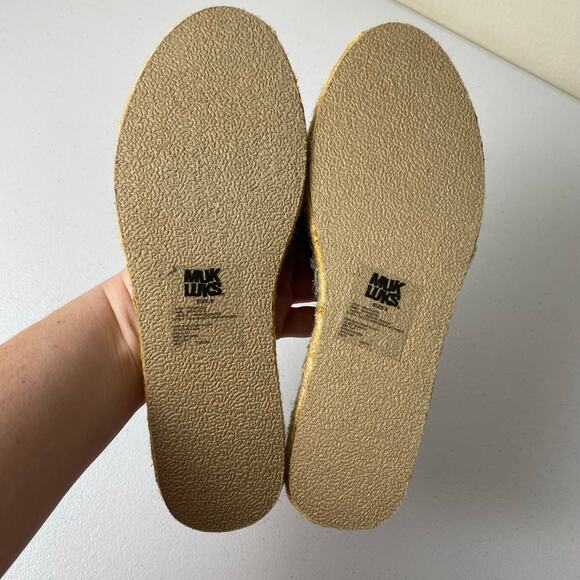 Muk Luks Size 8 Karina Slip On Espadrille Flats Boho Canvas Shoes Spring Summer - Picture 10 of 13